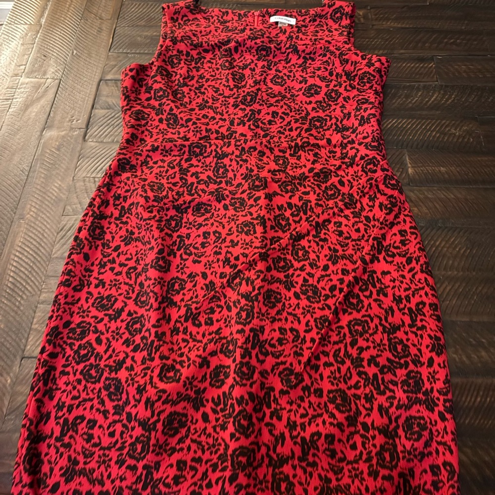 Calvin Klein Red and Black Dress